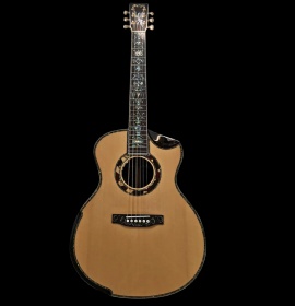 Custom 41 Inch Folk Cutaway Armrest Acoustic Electric Guitar Fully Abalone Binding Inlaid