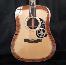 Custom 41 inch full solid wood solid rosewood back side ebony fingerboard real bone carved body design acoustic guitar