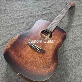 Custom Dreadnought All Mahogany Natural Acoustic Guitar in Vintage Color