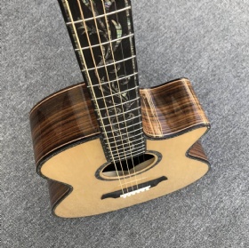Custom Taylor 916 Style Solid Spruce Top Ebony Fretboard 41 Inch Abalone Inlays Acoustic Guitar
