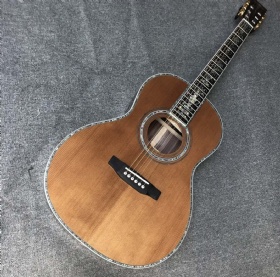 Custom solid spruce cedar pine top, ebony fingerboard, rosewood sides and back, open tuner, 41 inch series acoustic guitar