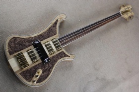 Custom deluxe edition maple neck through body carved patterns 4002 style 4 strings electric bass