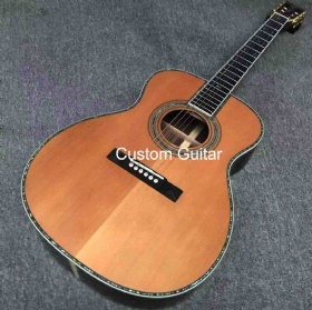 Custom 40 Inch Martin Style OM Solid Cedar Top Rosewood Back Side Acoustic Guitar with Kinds Colors, Customized Logo on Headstock is OK, Accept Guitar OEM