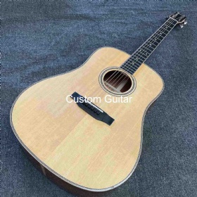Custom 41 Inch Dreadnought Solid Spruce Top KOA Back Side Herringbone Binding Electric Guitar