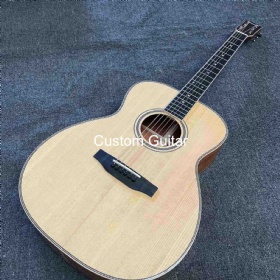 Custom 40 Inch OM Body Grand Guitar Martin Style Spruce Top KOA Back Side Herringbone Binding Electric Guitar