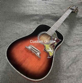 Customize Flamed Maple Back Side Doves in Flight Dreadnought Acoustic Guitar