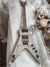 Custom Dean Dimebag Electric Guitar, Cracked Mirror, Jumbo Stainless Steel, Blackwood, Thin C-shaped Neck