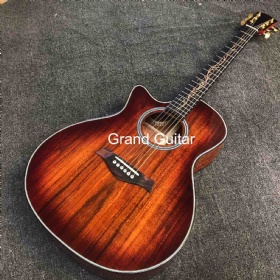 Custom 6 Strings | Hawaiian Koa Top | Hawaiian Koa Back and Sides | Tropical Mahogany Neck | West African Crelicam Ebony Fretboard| Venetian Cutaway | 40 Inch Lefty Acoustic Guitar