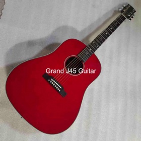 Custom GB Style J-45 Solid Wood Acoustic Guitar - Red