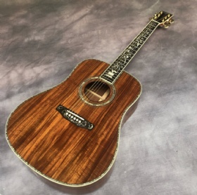 Custom 41 inch dreadnought D45 KOA wood acoustic guitar deluxe version