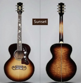 Custom 38 Inch SJ200 GB Style Flamed Maple Back Side 5A Solid Wood Acoustic Guitar