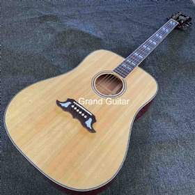 Custom 41 Inch Dreadnought Dove Acoustic Guitar Solid Spruce Top Rosewood Fingerboard Mahogany Back Side