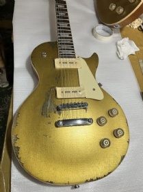 Custom GB Les Paul LP Style Electric Guitar with Mahogany Gold Body Maple Neck Customized Guitar