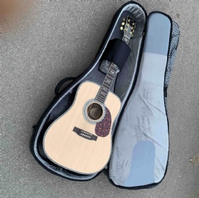 Custom deluxe Dreadnought D body solid Europe spruce wood acoustic guitar abalone binding with guitar bag