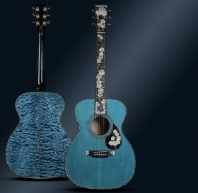 Custom Water Ripple Solid OM Wood Acoustic Guitar Adirondack Spruce