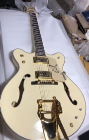 Custom Gretsch Style Electric Guitar in Cream White and Finish Glossing