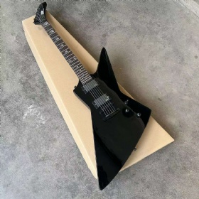 Custom Irregular Shape Metallica James Hetfield's Black Finishing ESP Style Electric Guitar High Quality Accept Guitar OEM