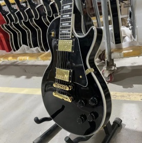 Custom LP Style electric guitar black color accept OEM