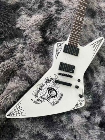 2024 New Design ESP Spider Web Explorer Electric Guitar Custom Vintage White Color