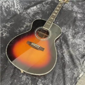 Custom Martin Style OM 45S Abalone Binding Acoustic Guitar, Ebony Fingerboard