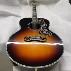 Custom Gibson style SJ200 SOLID Rosewood Back Side Acoustic Guitar, Engraved Guitar
