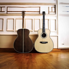 Custom Handmade OM Body Solid Santa Wood Acoustic Guitar