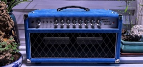 Custom Dumble Guitar Amp D-Style Pedals SSS20 Steel String Singer 20W, Imported Suede Blue and Components