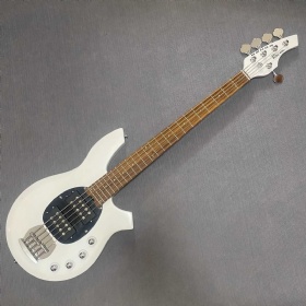 Custom MusicMan Style 5 Strings Electric Bass Guitar in White, in Stock, Accept Electric Guitar OEM