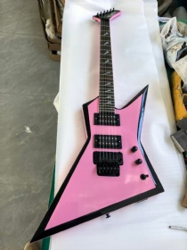 Custom Special Body Shape Hamer Style Electric Guitar in Pink Color