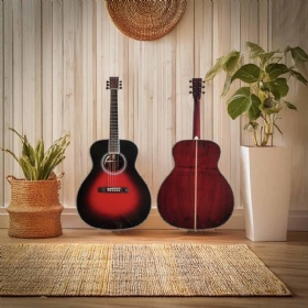 Custom OM Body Solid Cocobolo Wood Back Side Acoustic Guitar OM-45 Folk Guitar