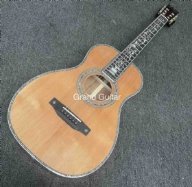 Custom Martin Style O Body Solid Wood Back Side Folk Acoustic Guitar with Cedar Top, Accept Guitar OEM