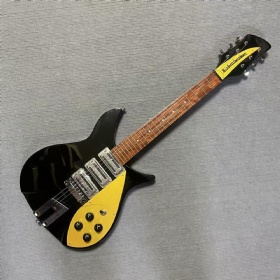 Custom 325 Jetglo 6 Strings Black Electric Guitar, Gloss Paint Fretboard, 3 Toaster Pickup