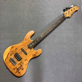 Custom Estone Style Solid Burl Top 4 Strings Electric Bass Guitar
