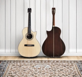 Custom Grand Handmade Florence Cutaway Parlor Acoustic Guitar AAA Solid Sitka Spruce Top 45mm Bone Nut