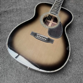 Custom Martin Limited-Edition OM-45 John Mayer Signature Style Platinum Acoustic Guitar Deep Gray Sunburst