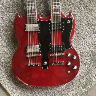 Custom 12 Strings +6 Strings Double Head SG Electric Guitar in Red Color