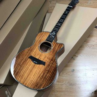 Custom 916 Acoustic Guitar Solid KOA Wood 41'' Real Abalone Ebony Fingerboard
