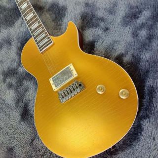 Custom Aged/Relic Electric Guitar with Nitro Finish Gold Top 1 PC Body and Neck Frets Binding