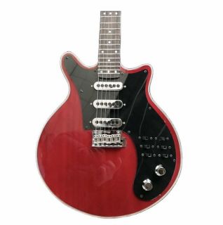 Custom Brian May Clear Red Color Electric Guitar 24 Frets 3 Burns Tri-Sonic pickups Import Bridge