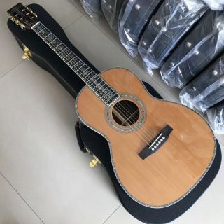 Custom Grand 39 Inch Solid Cedar Top OOO Shape Acoustic Guitar Real Abalone Ebony Fingerboard Rosewood Back Sides
