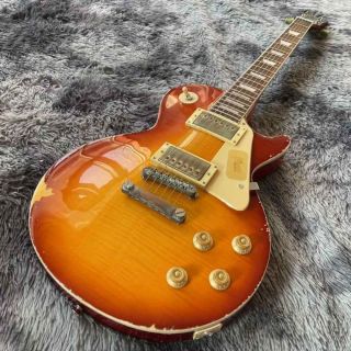 Custom Grand G-LP Les Paul Relic Finishing Style Electric Guitar Cherryburst Optional Color Accept OEM