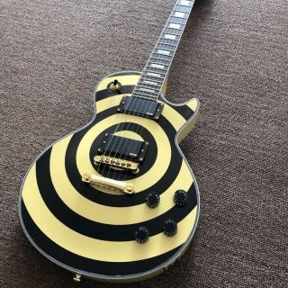 Custom Grand LP Style Electric Guitar with Golden Hardware EMG Pickups Zakk Type Mahogany Body