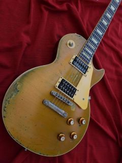 Custom Grand LP Vintage Aged Relic Electric Guitar with Nitro Finish Gold Top 1 PC Body and Neck Accept guitar, amp, pedal, etc OEM