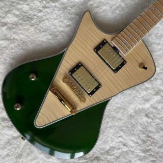 Custom Grand MusicMM Style Electric Guitar in Left Handed Version Green Color
