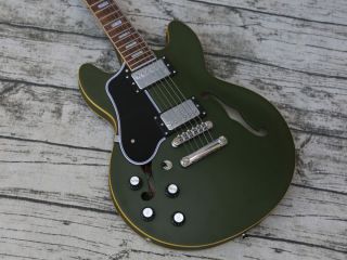 Custom Grand Satin Finish Left Handed Jazz Hollow Body Electric Guitar