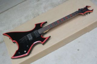 Custom Grand Strings Through Body Electric Guitar 6 Strings B C Rich Guitar in Black Color and Red Binding