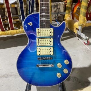 Custom LP Style Ace Frehley Hummbucker Pickups Electric Guitar with Rosewood Fingerboard Mahogany Body Blue Color Accept OEM