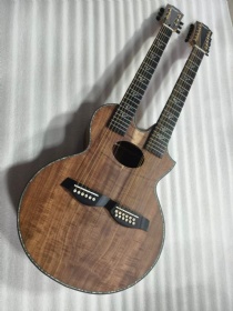 Custom Taylor Style Doubleneck Richie Sambora Signature Koa Guitar SOLID KOA BACK SIDE VERSION Acoustic Guitar