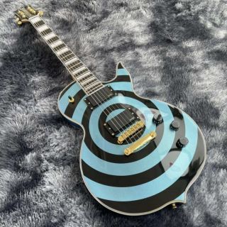 Custom Wylde Audio Odin Grail Zakk Metallic Blue Bullseye Electric Guitar MOP Large Block Inlay Gold Hardware Grover Tuners China EMG Pickups