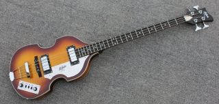Custom flamed maple neck Hofner Violin BB2 bass Hofner BB2 contemporary electric bass in sunbust